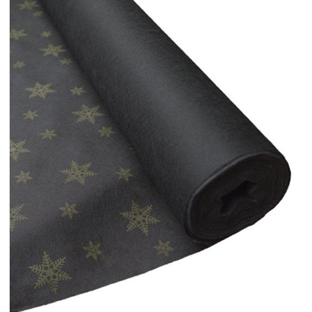 Tovaglia Rotolo Non Tessuto Nero "Stelle" Oro 1,2x50m 50g (1 Unità)