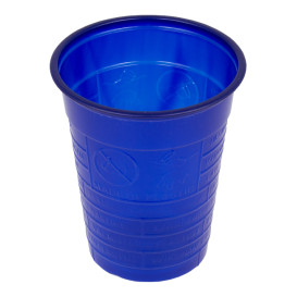 Bicchiere di Plastica PS Blu Scuro 200ml Ø7cm (50 Pezzi)