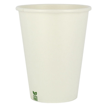 Bicchiere di Carta Senza Plastica 14 Oz/420ml Bianco Ø9,0cm (1.000 Pezzi)