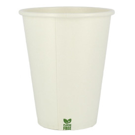 Bicchiere di Carta Senza Plastica 14 Oz/420ml Bianco Ø9cm (1.000 Pezzi)