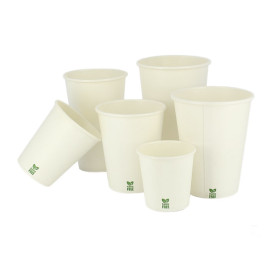 Bicchiere di Carta Senza Plastica 14 Oz/420ml Bianco Ø9cm (1.000 Pezzi)