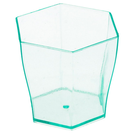 Bicchiere Esagonale Degustazione Riutilizzabile "Water Green" 60ml Ø4,7x4,6cm (864 Pezzi)