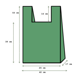 Sacchetto di Plastica Canottiera 70% Riciclato “Colors” Verdi 42x53cm 50µm (1.000 Pezzi)