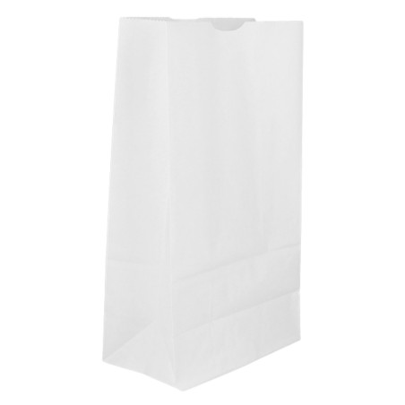 Sacchetto di Carta Kraft Bianco 50g/m² 15+9x28cm (25 Pezzi)