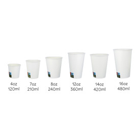 Bicchiere di Carta ECO 8 Oz/240ml Bianco Ø8cm (1.000 Pezzi)
