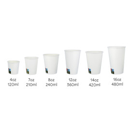 Bicchiere di Carta ECO 14Oz/420ml Bianco Ø9cm (50 Pezzi)