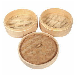 VAPORIERA IN BAMBOO CON COPERCHIO