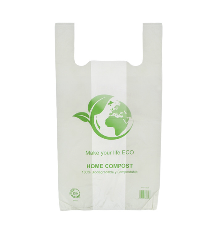 Sacchetto di Plastica Canottiera Bio Home Compost 50x55cm 22,5µm (1.000  Pezzi)
