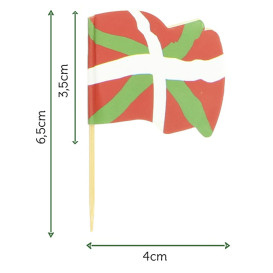 Spiedi in Legno Bandiera "Euskadi" 65mm (144 Pezzi)