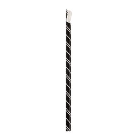 Cannuccia Cucchiaio Carta Nero Imbustato Bianco Ø8mm 21cm (100 Pezzi)