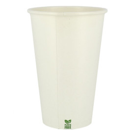Bicchiere di Carta Senza Plastica 16 Oz/480ml Bianco Ø9cm (50 Pezzi)