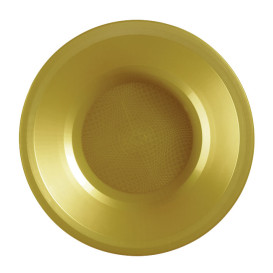 Piatto di Plastica Fondo Oro Round PP Ø195mm (25 Pezzi)