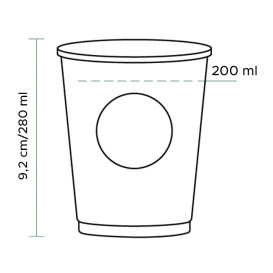 Bicchiere di Carta Eco PLA BioWare 9Oz/280ml Ø8,0cm (1.000 Pezzi)