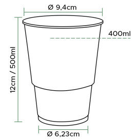 Bicchiere di Plastica PP Trasp. 500ml Ø9,4cm (50 Pezzi)