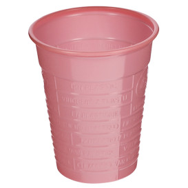 Bicchiere di Plastica PS Rosa 200ml Ø7cm (50 Pezzi)