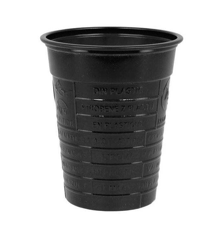 Bicchiere di Plastica PS Nero 200ml Ø7cm (1.500 Pezzi)