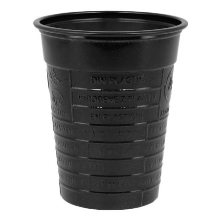 Bicchiere di Plastica PS Nero 200ml Ø7cm (1.500 Pezzi)