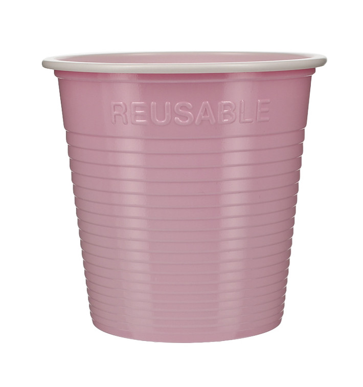 Bicchiere Economico Riutilizzabile PS Bicolore Rosa 230ml (420 Pezzi)