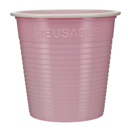 Bicchiere Economico Riutilizzabile PS Bicolore Rosa 230ml (420 Pezzi)