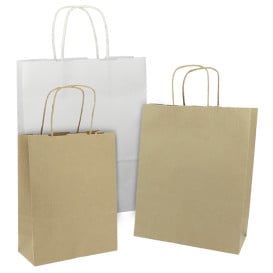 Buste Shopper in Carta 100g/m² 32+12x40cm (200 Pezzi)