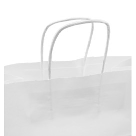 Buste Shopper in Carta Bianca 100g/m² 27+14x26cm (25 Pezzi)