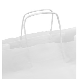 Buste Shopper in Carta Bianca 100g/m² 35+15x30cm (25 Pezzi)