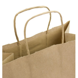 Buste Shopper in Carta Marrone 100g/m² 22+11x27cm (25 Pezzi)