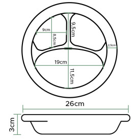 Piatto Termici EPS "Quiet Classic" 3 Sco. Laminat Miele Ø260mm (500 Pezzi)