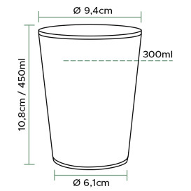 Bicchiere di Plastica PP Trasp. 450ml Ø9,4cm (800 Pezzi)