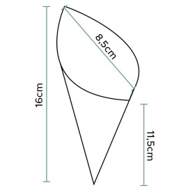 Cono di Carta Greaseproof Parchment 160mm 40g (2.000 Pezzi)