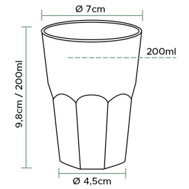 Bicchiere Plastica "Deco" PP Trasparente 200 ml (25 Pezzi)