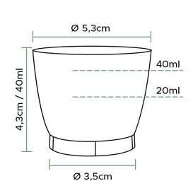 Bicchiere di Plastica Cool Cup PS 40 ml (50 Pezzi)