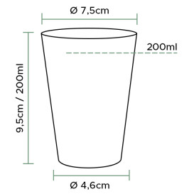 Bicchiere di Plastica Rigida Rombi PS 200 ml (50 Pezzi)