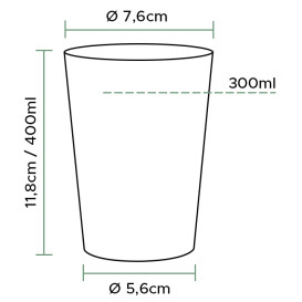 Bicchiere di Plastica Rigida Trasparente PS 400ml (500 Pezzi)