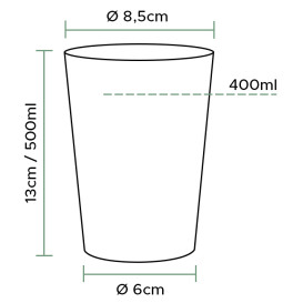 Bicchiere di Plastica Rigida Trasparente PS 500ml (500 Pezzi)