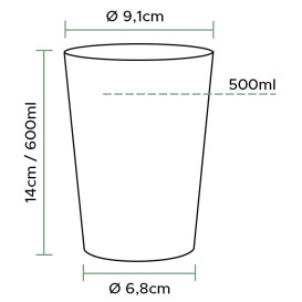 Bicchiere di Plastica Rigida Trasparente PS 600ml (360 Pezzi)