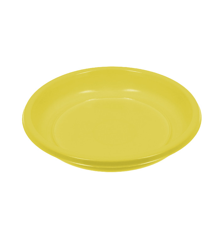 Piatto Fondo Riutilizzabile Economico PS Giallo Ø20,5cm (25 Pezzi)