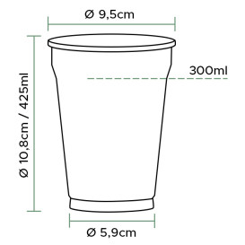 Bicchiere di Plastica Rigida in PET 425 ml Ø9,5cm (50 Pezzi)