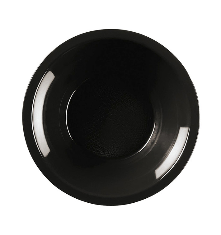 Piatto di Plastica Fondo Nero Round PP Ø195mm (600 Pezzi)