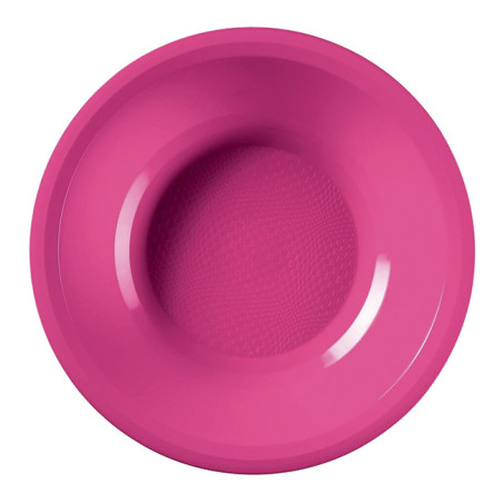 Piatto Duro Riutilizzabile Fondo Fucsia "Round" PP Ø19,5cm (50 Pezzi)