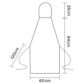 Grembiule in TNT di Polipropilene Plastificato 60x84cm Bianco (10 Pezzi)