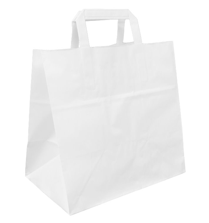 Buste Shopper in Carta Bianca 70g/m² 26+18x26cm (250 Pezzi)