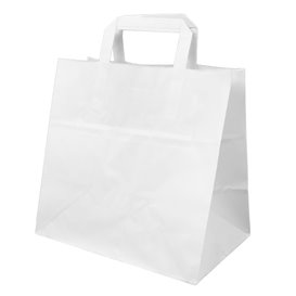 Buste Shopper in Carta Bianca 70g/m² 26+18x26cm (250 Pezzi)