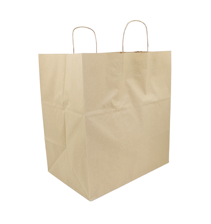 Buste Shopper in Carta Kraft 120g/m² 36+24x39cm (50 Pezzi)