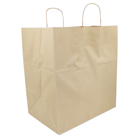 Buste Shopper in Carta Kraft 120g/m² 36+24x39cm (50 Pezzi)