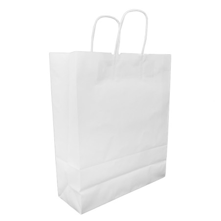 Buste Shopper in Carta Bianca 100g/m² 32+12x40cm (250 Pezzi)