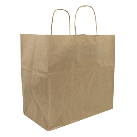 Buste Shopper in Carta Marrone 115g/m² 27+16x31cm (25 Pezzi)