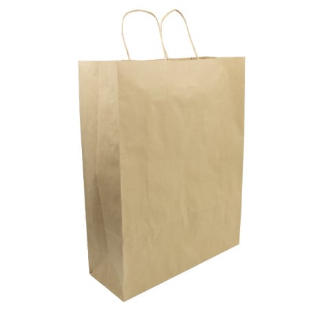 Buste Shopper in Carta Hawanna 100g/m² 32+12x41cm (200 Pezzi)