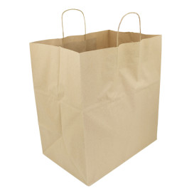 Buste Shopper in Carta Kraft 120g/m² 36+24x39cm (50 Pezzi)