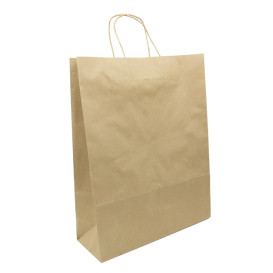 Buste Shopper in Carta Hawanna 100g/m² 32+12x41cm (200 Pezzi)